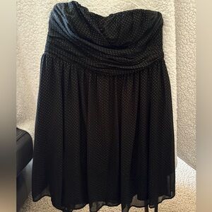 Elegant Lane Bryant Black Strapless Dress with Polka Dots